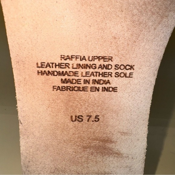 Anthropologie Jeffrey Campbell Dane Woven Raffia Slides Green Brown Size 7.5 EUC - Picture 8 of 8